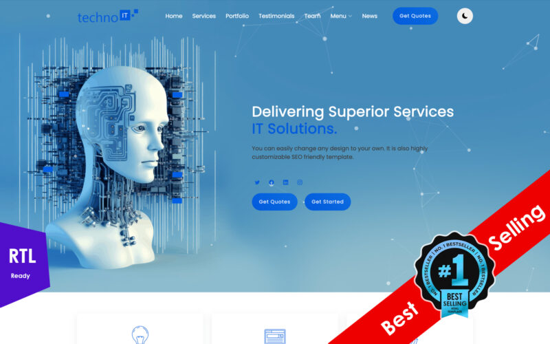 TechnoIT IT Solutions and Business Services Responsive Website Template
