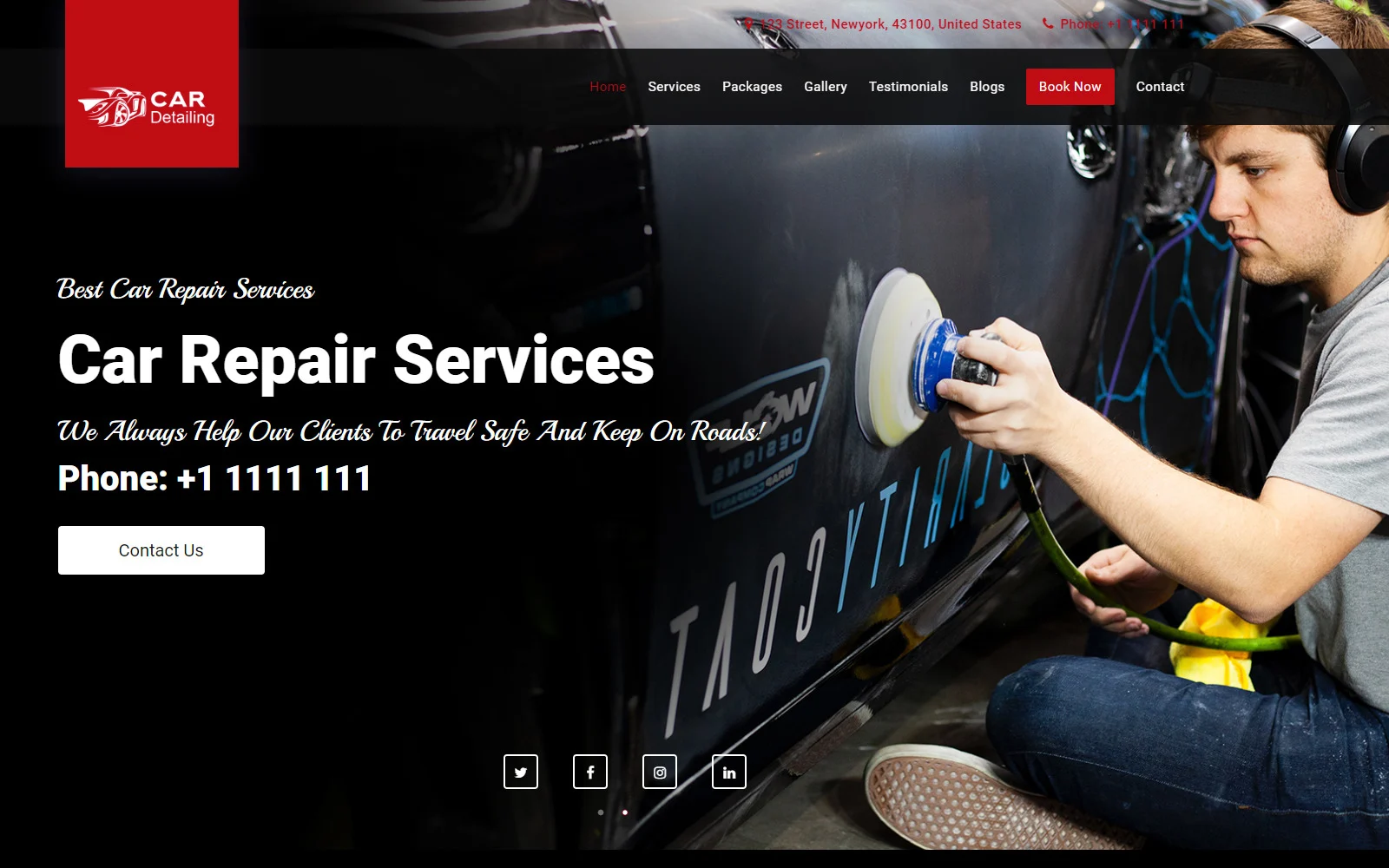 Car Detailing and Auto Cleaning Services Responsive Landing Page Template