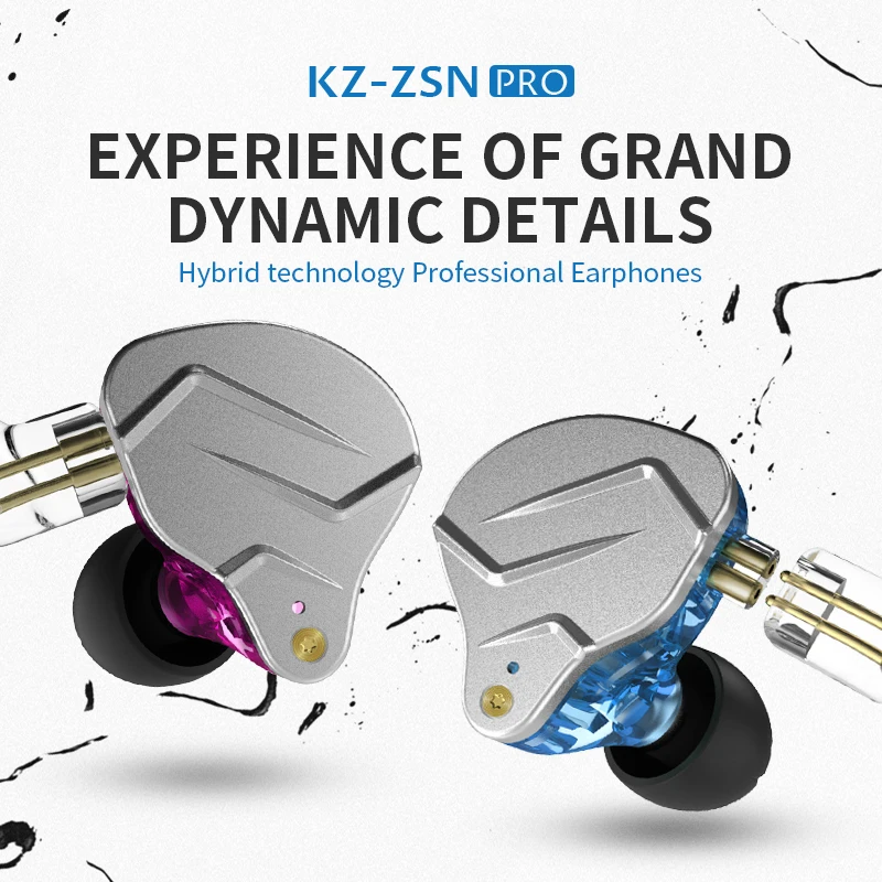 KZ ZSN PRO 1BA+1DD Hybrid technology HIFI Metal In Ear Earphones Bass Earbud Sport Noise Cancelling Headset ZS10 PRO ZST AS10 - Image 3