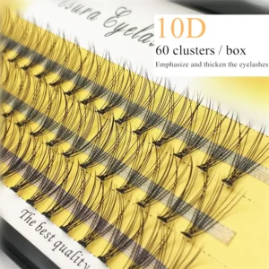 60 cluster/box Individual eyelashes,0.07/0.1thick cluster eyelash extension,3D lashes natural false eyelashes wholesale