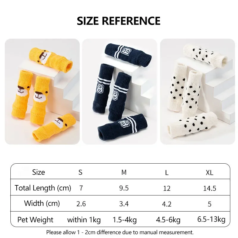 4pcs Pet Socks for Cats Anti-Dirt Paw Covers Scratching Protection for Teddy Bichon Joint Knee Protector Leg Guard Elbow Guard - Image 6
