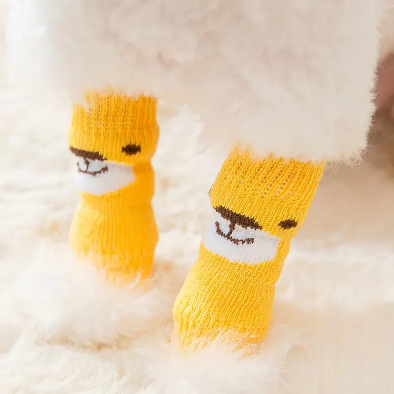 4pcs Pet Socks for Cats Anti-Dirt Paw Covers Scratching Protection for Teddy Bichon Joint Knee Protector Leg Guard Elbow Guard - Image 3