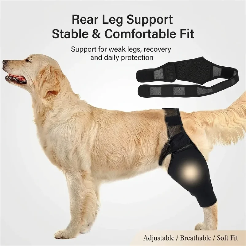 Dog Rear Leg Brace for Large Dogs Knee Joint Support Wrap Hind Leg Protector Adjustable Recovery Sleeve for Injury Arthritis - Image 2