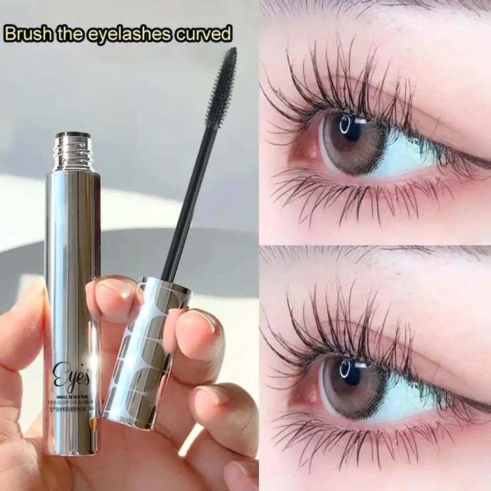 Silk Fiber Matte Mascara Makeup Ultra-Fine Brush Lengthens Eyelashes Waterproof Fast Dry Brown Black Curling Mascara Makeup