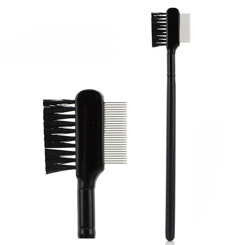 1PC Eyelash Brush Eyebrow Comb Makeup Brushes Professional Dual Makeup Tool maquiagem Black Kabuki Wood Beauty - Image 2