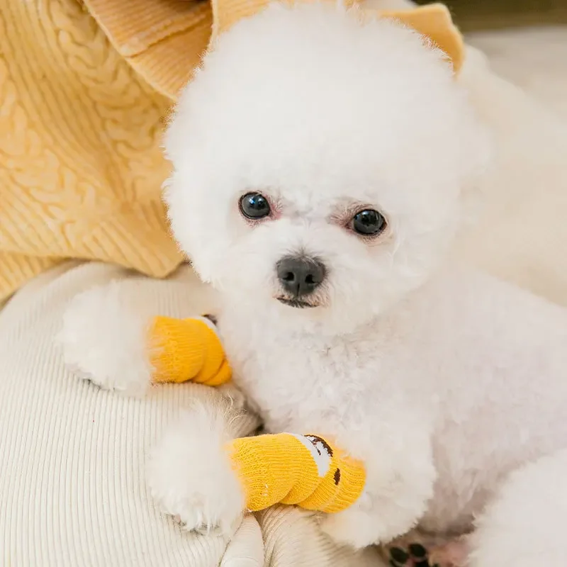 4pcs Pet Socks for Cats Anti-Dirt Paw Covers Scratching Protection for Teddy Bichon Joint Knee Protector Leg Guard Elbow Guard