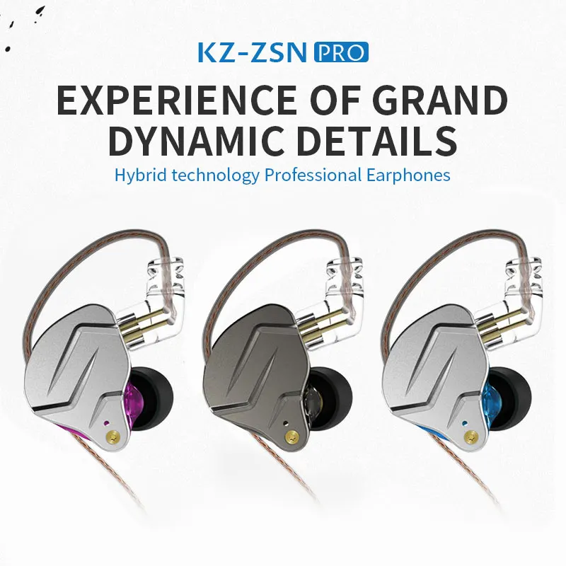 KZ ZSN PRO 1BA+1DD Hybrid technology HIFI Metal In Ear Earphones Bass Earbud Sport Noise Cancelling Headset ZS10 PRO ZST AS10 - Image 6