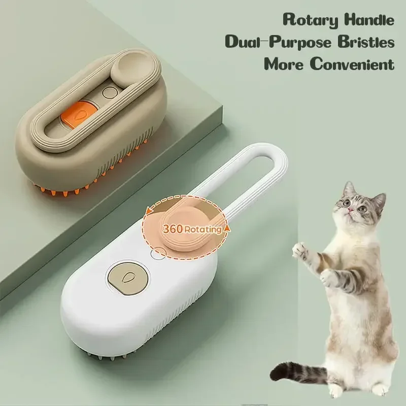 Steam Dog Brush Cats Pet Electric Spray Grooming Cat's Hairs Brush For Dogs Remove Tangles Tools Rings Rings 18 Belt Speaker You - Image 2
