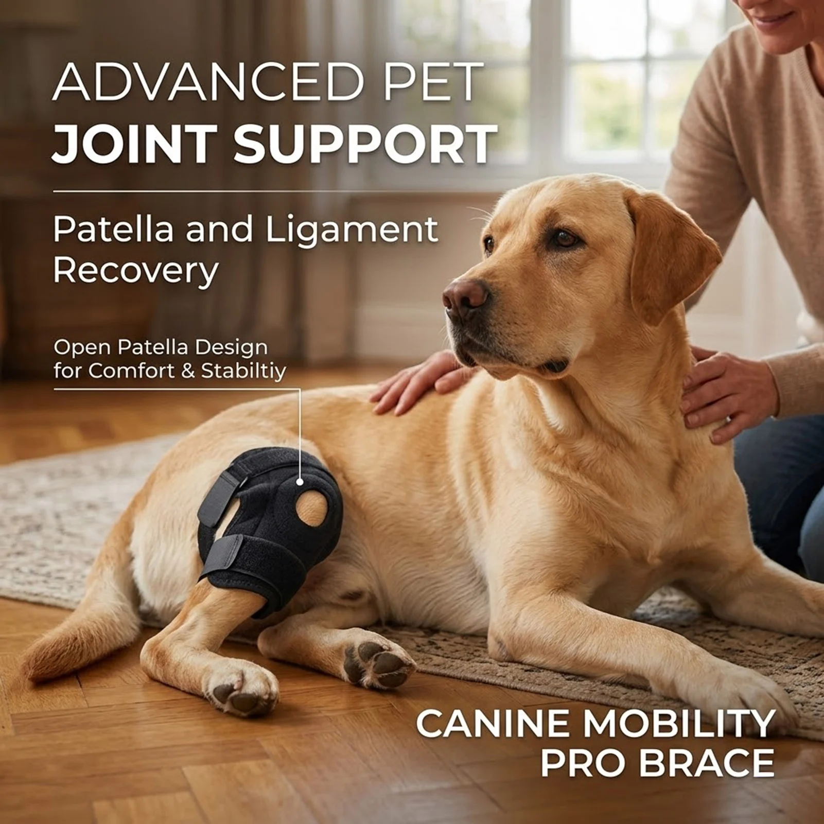 Dog Knee Brace Pet Joint Support High Elastic Material Adjustable for Post Surgery Recovery Senior Pets Activity Protection