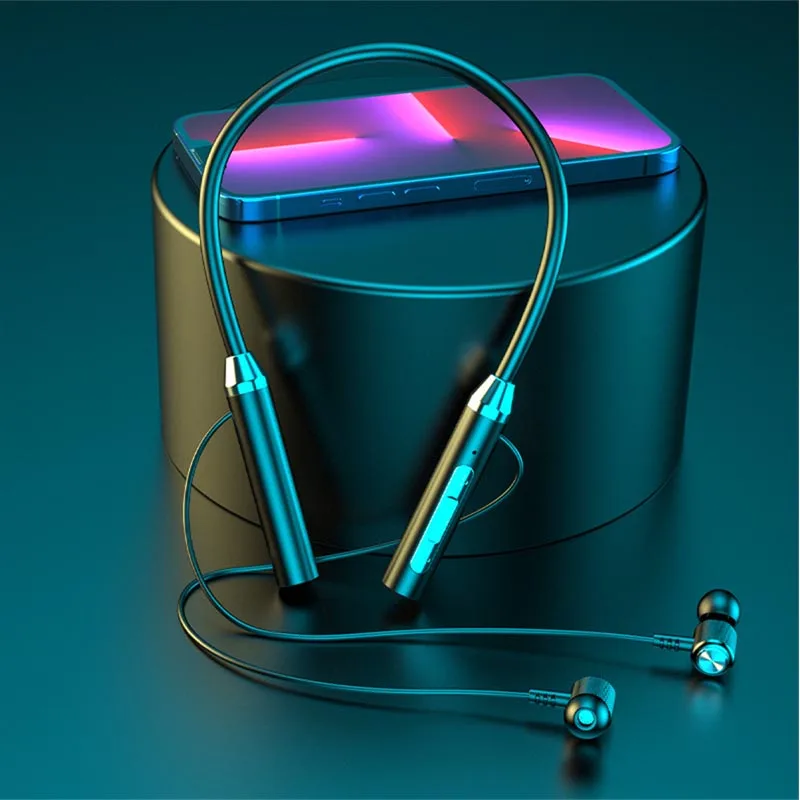 Neckband Wireless Bluetooths Headset In-Ear Earphone With Mic Magnetic Adsorption Sports Gaming Headphone Waterproof All Phones - Image 2