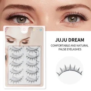 10 Pairs Long False Eyelashes Extensions 5 Rows Natural Look Slim Strip Lashes for Eye Makeup