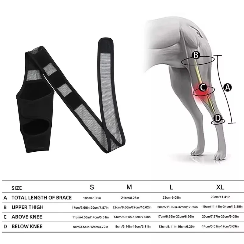 Dog Rear Leg Brace for Large Dogs Knee Joint Support Wrap Hind Leg Protector Adjustable Recovery Sleeve for Injury Arthritis - Image 6
