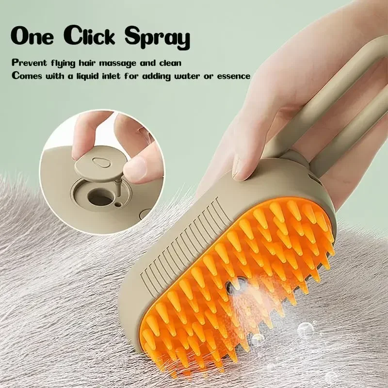 Steam Dog Brush Cats Pet Electric Spray Grooming Cat's Hairs Brush For Dogs Remove Tangles Tools Rings Rings 18 Belt Speaker You - Image 3