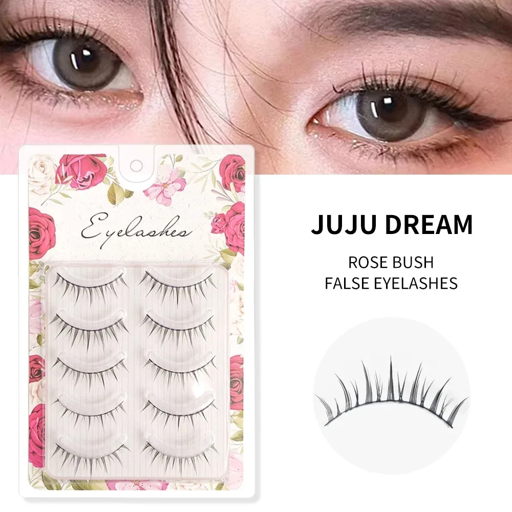 10 Pairs Long False Eyelashes Extensions 5 Rows Natural Look Slim Strip Lashes for Eye Makeup - Image 5