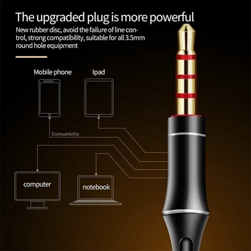 Universal 3.5mm Wired Headphone with Mic TWS Dual Moving Coil Earphone In Ear Earbuds Bass Headset For Sports Fitness HiFi Music - Image 3
