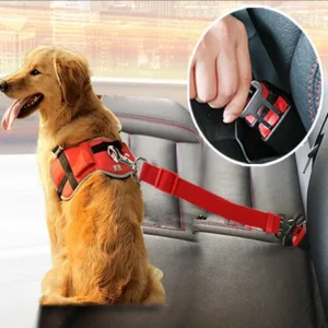 Pet Dog Cat Car Seat Belt For Accessories Goods Animals Adjustable Harness Lead Leash Small Medium Travel Clip French Bulldog