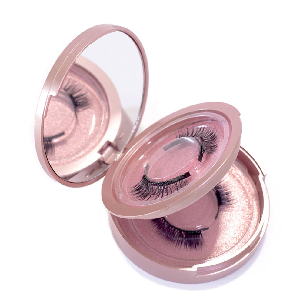 Eyelashes Storage Organizer Double Layer Eyelash Packaging Circle Box With Mirror And Tray Empty Lash Case With Lash Holder - Image 2