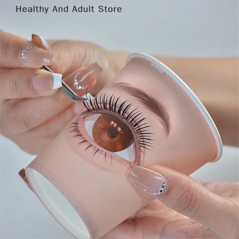 5Pcs Beauty Eyelash Practice Paper Cup Eyelash Extension Practice Beginner Lashes Training Disposable Paper Cups Multifunction - Image 3