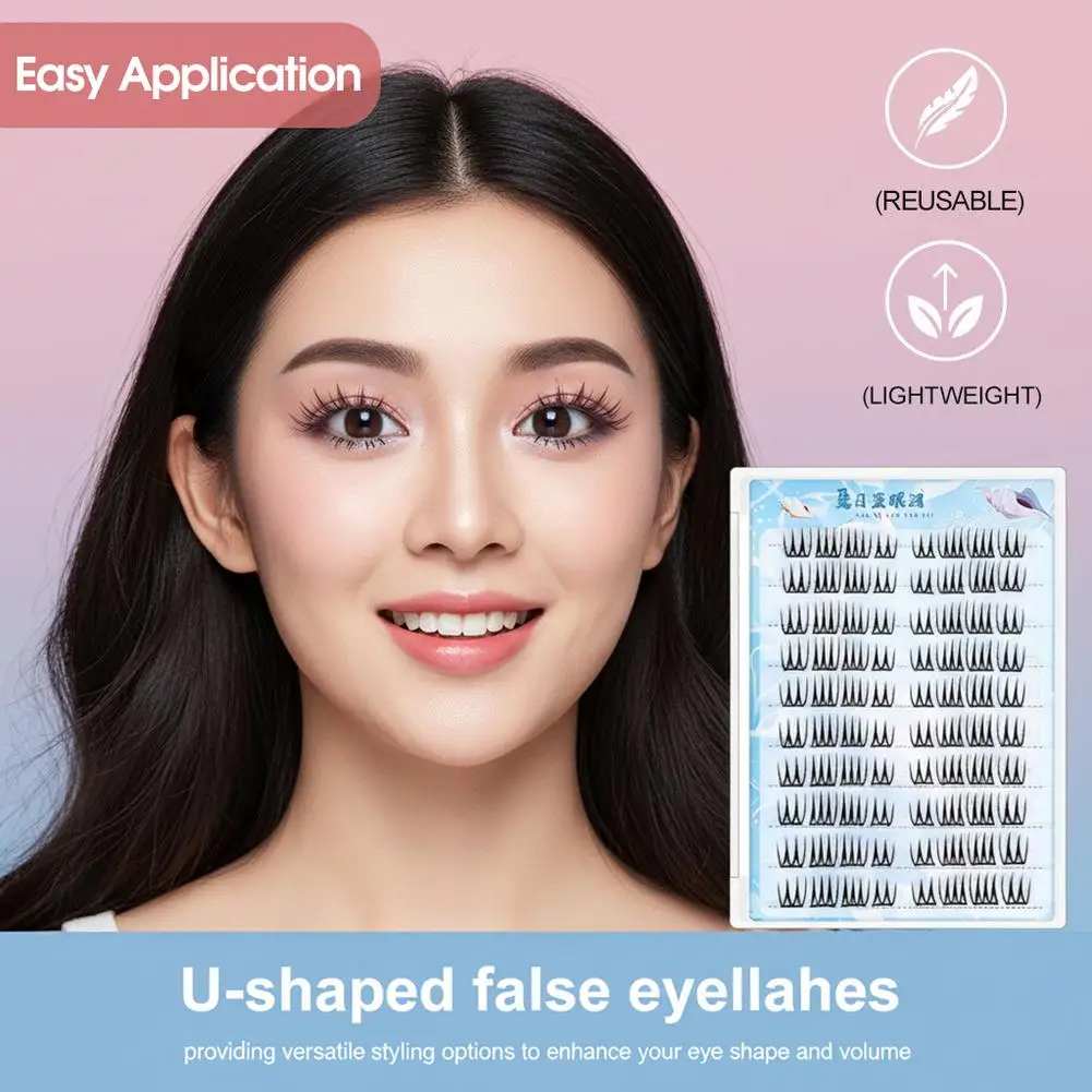 Korean Girl Group Inspired U-Shaped False Eyelashes Thin Film Natural Looking Bare Makeup Effect for Women O9M0 - Image 3