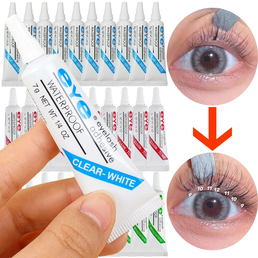 Mild Disposable False Eyelash Glue 7g No-irritating Waterproof Lasting Strong Glues Lash Extensions Quick Dry Adhesive Glue Tool