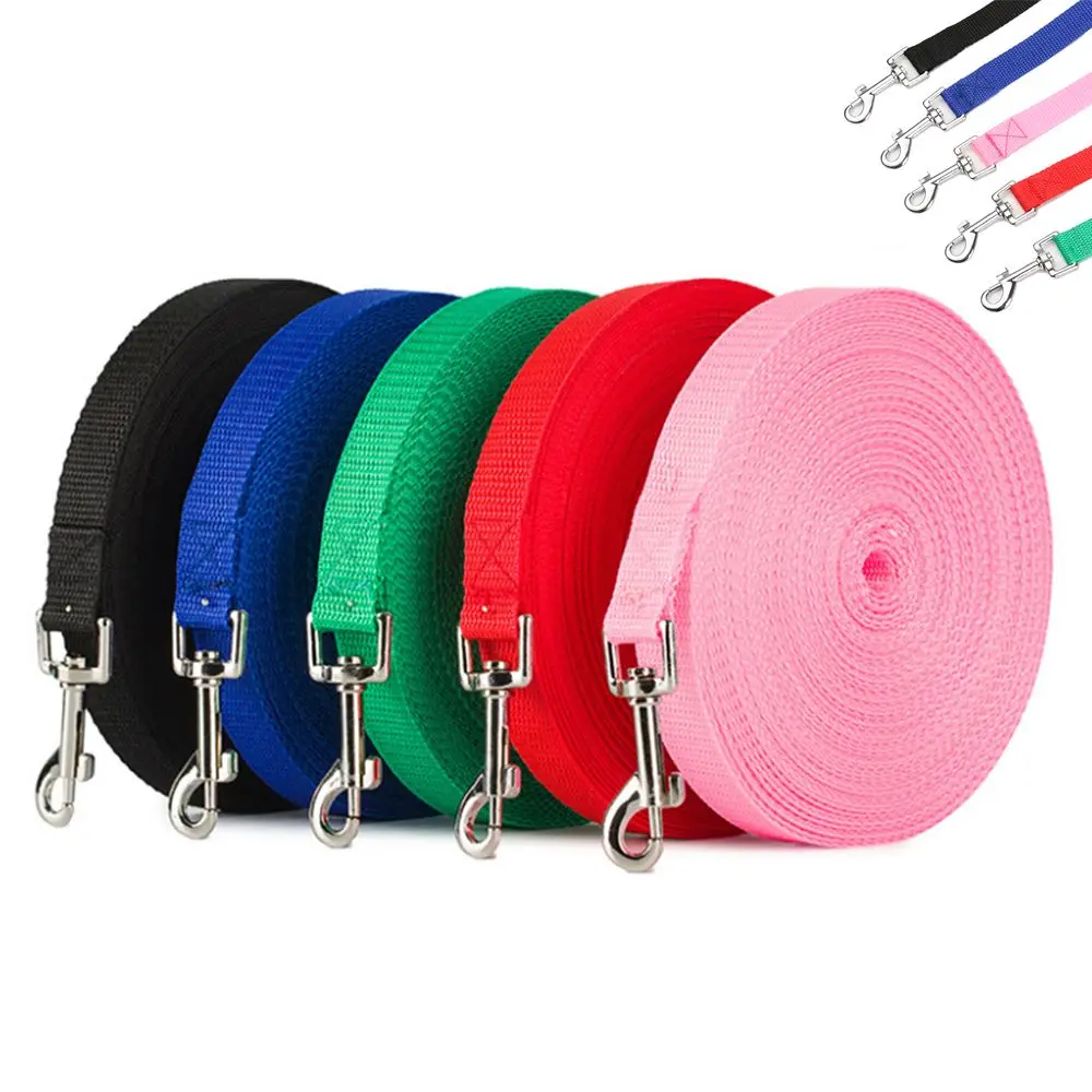 Colorful Nylon Belt Flexible Dogs Cats Traction Rope Walking Training Dog Leash Lead Strap - Image 4