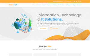 Nanosoft Technology IT Solution Responsive Website Template for software companies, IT services providers, digital agencies, and technology startups