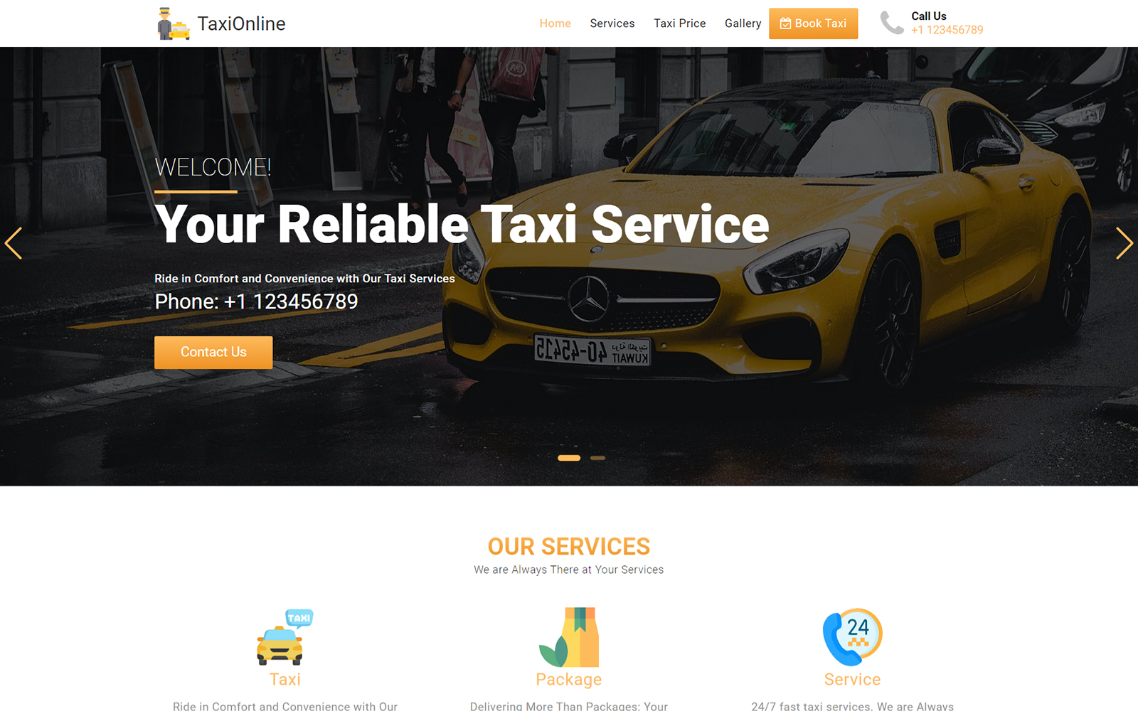 Taxo Taxi and Cab Booking Landing Page Template for taxi companies, cab booking services, airport transfers, and transportation businesses
