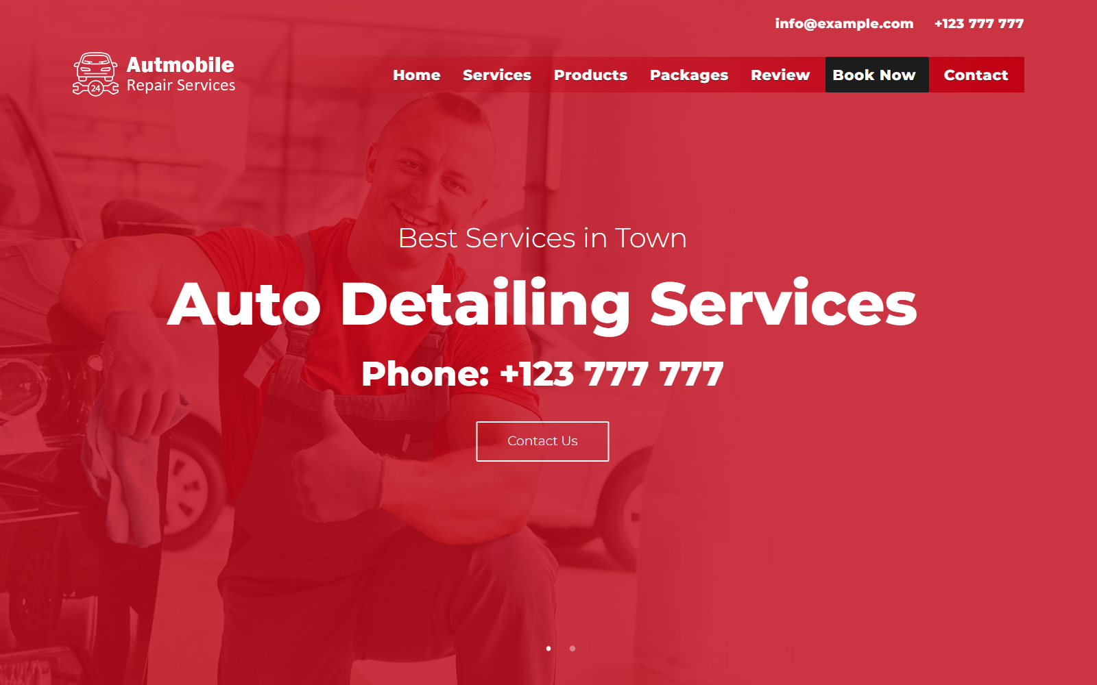 Automobile Auto Detailing and Car Services Responsive Landing Page Template for car wash businesses, vehicle detailing companies, and automotive service providers