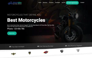 Motorbike Dealer and Motorcycle Services Responsive Website Template