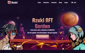 Azuki NFT Bitcoin Cryptocurrency Website Template for crypto exchanges, blockchain startups, NFT marketplaces, and Web3 businesses