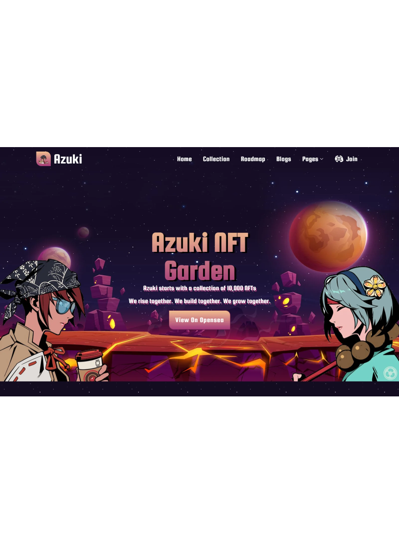 Azuki NFT Bitcoin Cryptocurrency Website Template for crypto exchanges, blockchain startups, NFT marketplaces, and Web3 businesses