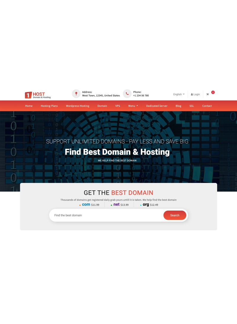 Hostone - Domain & Hosting Responsive Website Template