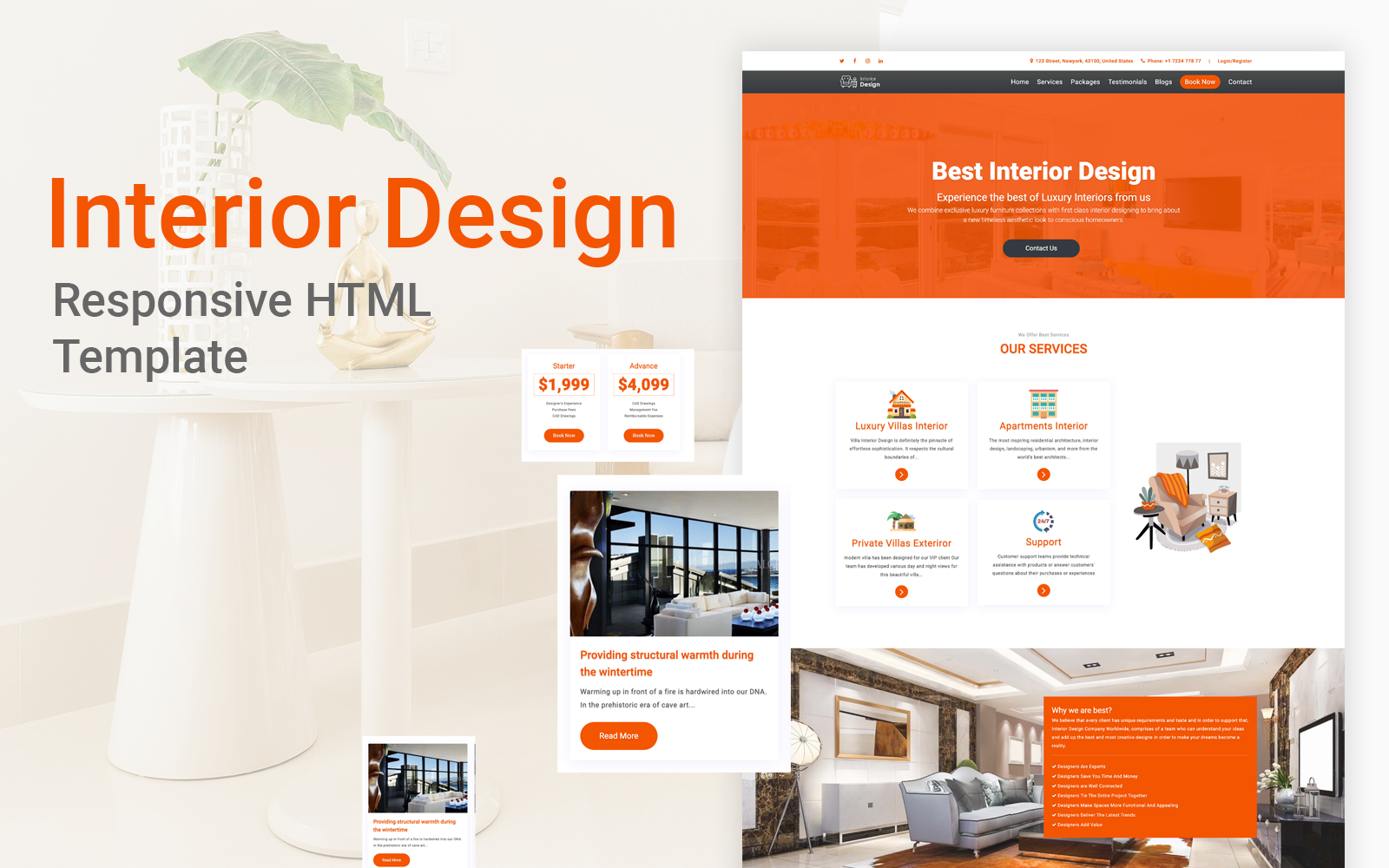 Intdesign Interior Design Website Template for furniture stores, home decor businesses, architecture firms, and interior design studios