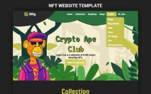 Nifty Bitcoin Cryptocurrency Crypto Trading NFT Website Template for blockchain startups, crypto exchanges, Web3 companies, and NFT marketplaces