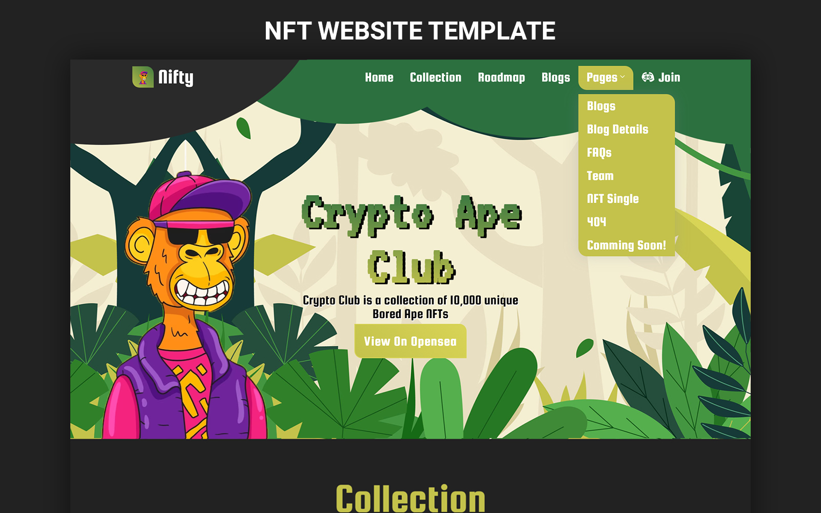 Nifty Bitcoin Cryptocurrency Crypto Trading NFT Website Template for blockchain startups, crypto exchanges, Web3 companies, and NFT marketplaces