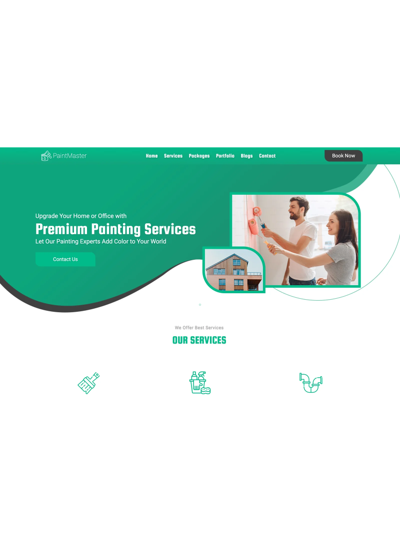 PaintMaster Painting Company & Maintenance Services Website Template for painting contractors, renovation companies, and property maintenance businesses