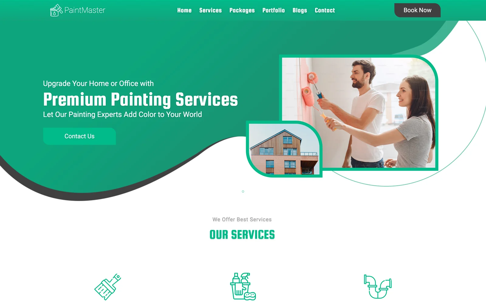 PaintMaster Painting Company & Maintenance Services Website Template for painting contractors, renovation companies, and property maintenance businesses