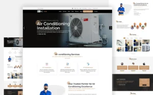 Aica Air Conditioning Service Website Template for AC installation, HVAC repair, cooling services, and air conditioner maintenance businesses