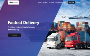 Movers Cargo Logistics Company Website Template for freight companies, shipping services, transportation businesses, warehouse providers, and moving companies