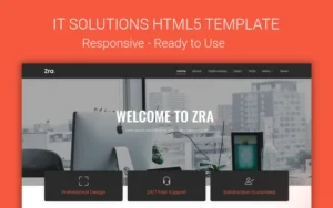 Zra Technology Website Template for IT companies, software businesses, digital agencies, startups, and corporate organizations