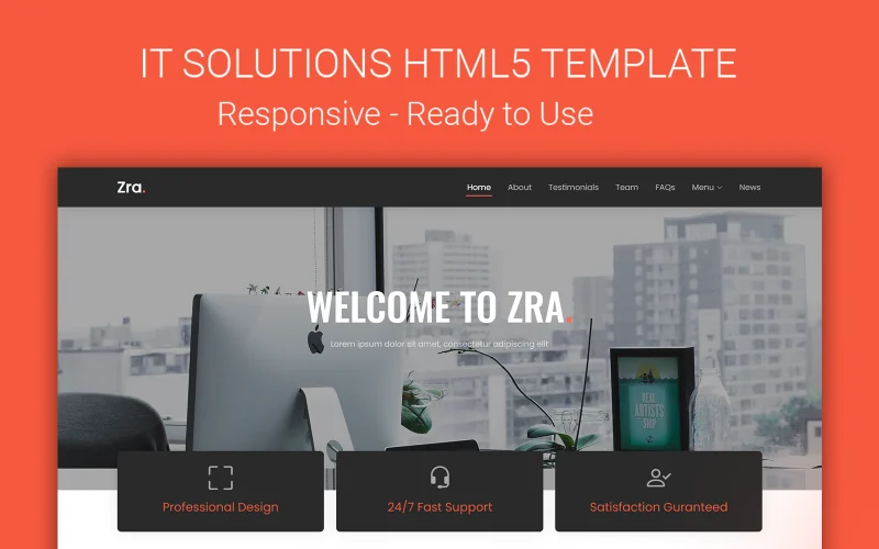 Zra Technology Website Template for IT companies, software businesses, digital agencies, startups, and corporate organizations