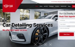 Carzone car repair and car detailing services website template for auto garages, mechanics, automotive service centers, and car care businesses