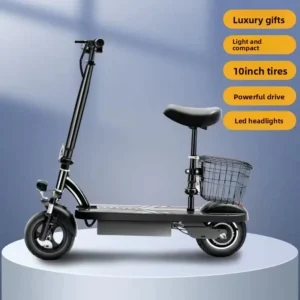 10-Inch folding electric scooter mount, two-wheeled transportation, electric vehicle, small car, adult convenient battery car