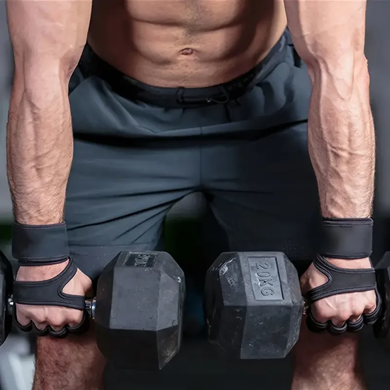 1Pair Training Sport Gloves for Men Women Workout Fitness Body Building Weightlifting Gym Hand Wrist Palm Protector Dumbbells Ha - Image 2