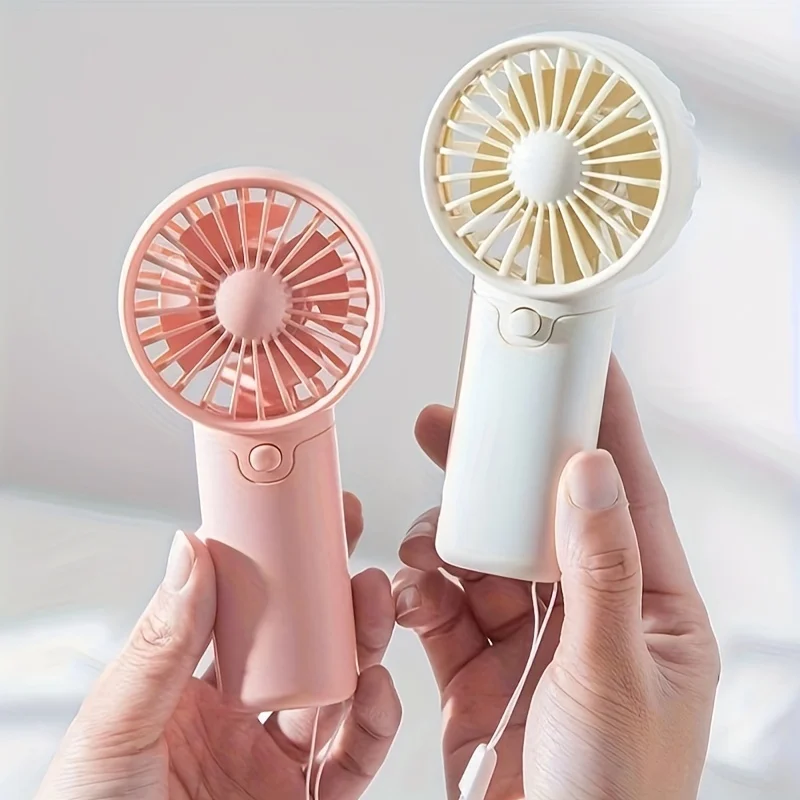 2026 Cute Mini Fan Portable Handheld Fan Lightweight Handy Fan Pocket Size Low Noise Small Electric Fan Student Gift Outdoor Fan