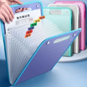 2Pcs Accordion File Organizer Pockets Portable Document Receipt Organizer A4 Files Expanding Folder School Office Supplies