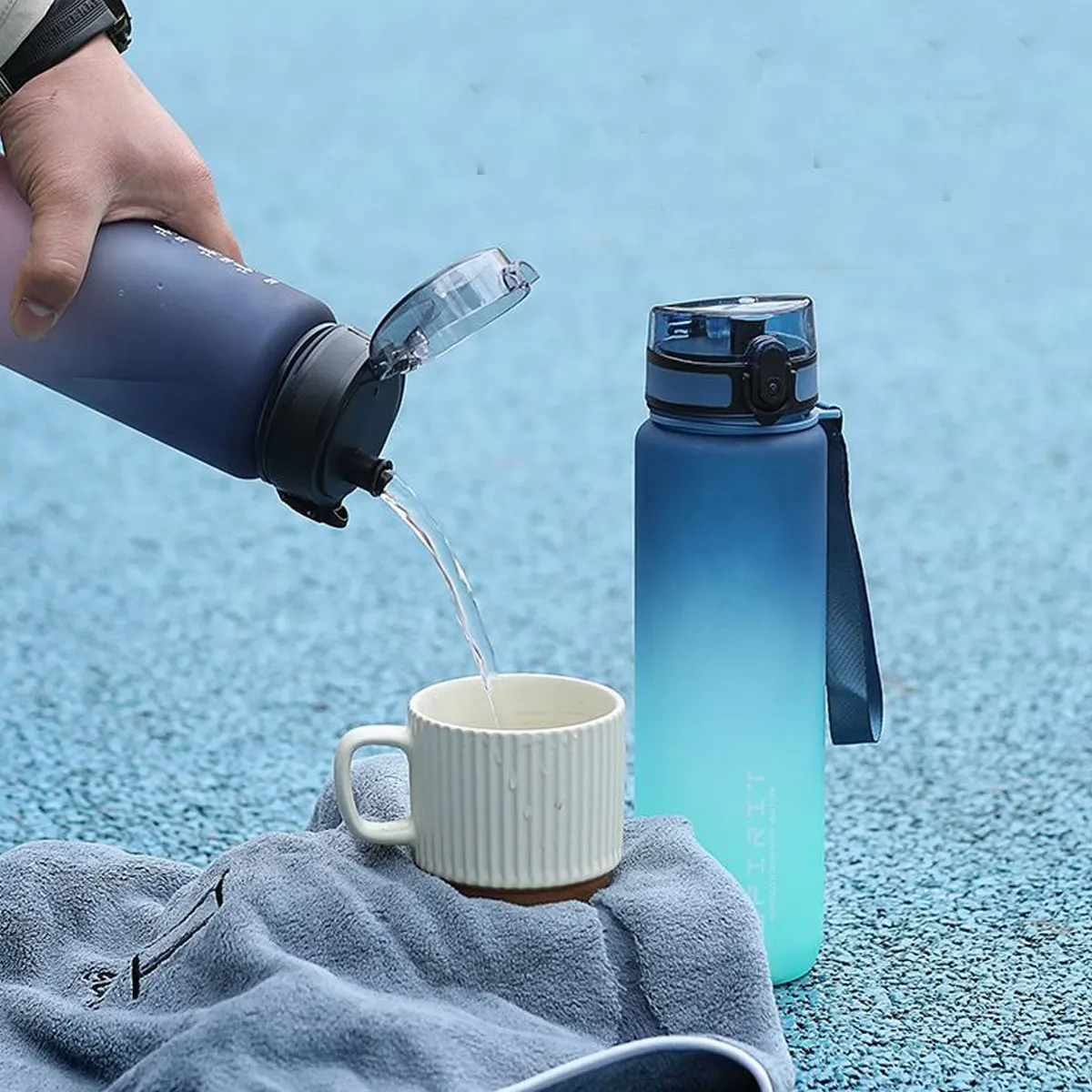 Gradient Water Bottle - 1000ml/600ml/750ml Capacity Outdoor Camping Gym Suitable Holiday Gift Birthday - Image 4