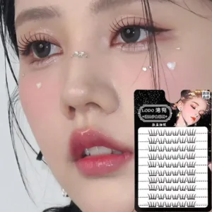 Voluminous Self-adhesive False Eyelashes Fluffy Thick Curling Easy Lash Application Extension DIY Natural F3Z7