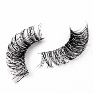 Yiernuo 1/5Pairs Long Transparent band vegan eyelash d curl russian eyelashes clear band lashes invisible band lashes