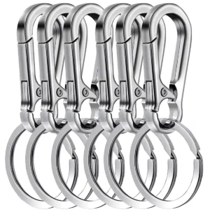 4Pcs Carabiner Clip Keychain Metal Carabiner Shape Key Ring Keyring Key Holder Clips Hook Holder Organizer for Car Keys Finder